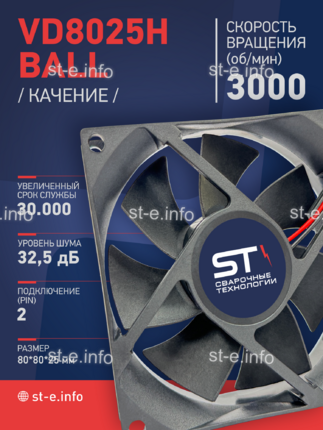 Вентилятор  VD8025H Ball (качения) 12V - st-e.info - Саратов