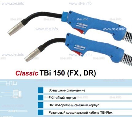 Горелка для полуавтоматической сварки TBi 240-blue-ESG, длина 3 метра - st-e.info - Саратов